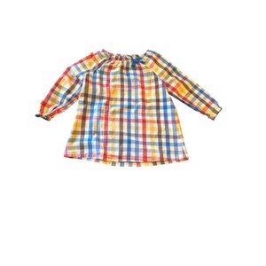 Mini Boden Girls Checkered Long Sleeve‎ Top 9-10Y Casual Modern